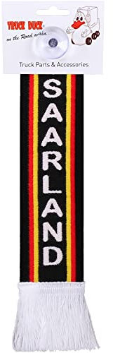 TRUCK DUCK® LKW Auto Minischal Saarland Deutschland Trucker Mini Schal Wimpel Flagge Fahne Banner Saugnapf Spiegel Deko