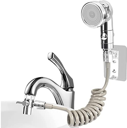 Ducha de Mano para Lavabo, Juego de Cabezal de Ducha para Lavabos, Ducha Lavabo, con Manguera Telescópica o Adaptador Universal, Perfecta para Lavar el Cabello o Limpiar el Lavabo