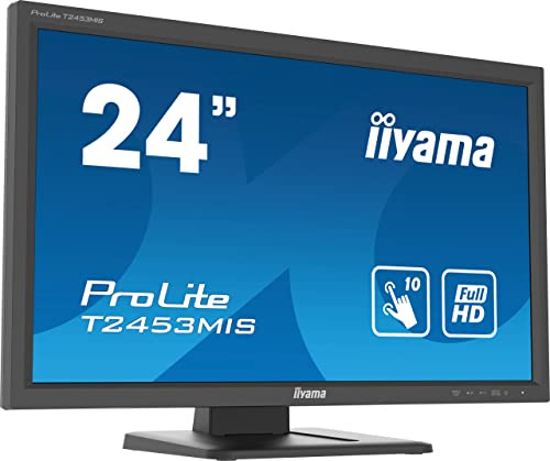 iiyama Prolite T2453MIS-B1 59,8 cm (23,6) VA LED-Monitor Full-HD 10 Punkt Multitouch Infrarot (VGA, HDMI, DisplayPort, USB3.0) 7H, schwarz