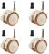 DBREAKS 4 Pcs Rotelle per mobili, 360° Girevoli Ruote, Doppie ruote con freno, Con manicotto, Adatto a culle e letti per bambini (Beige)