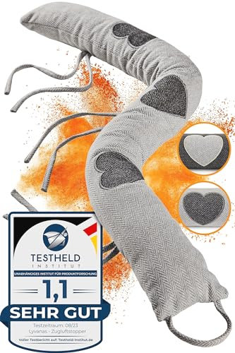Lyvanas Zugluftstopper für Türen TESTSIEGER* Modell 2025-90cm Windstopper Tür extra dicht & langlebig zum Energie sparen - Schonender universal Zugluftstopper Fenster & Tür