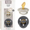 BIBS Colour Schnuller 2er-Pack, BPA-frei Schnuller, Kiefergerechte Form. Naturkautschuk/Latex, Hergestellt in Dänemark. 6-18 Monate (2er Pack), Sand/Iron