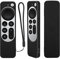 1 PZ Custodia Protettiva in Silicone Adatto per 2021 Apple 4K TV Series 6 Telecomando, YiBiChin Copertura in Silicone per Apple TV Siri Remote 2nd Gen Controller, Durevole, Lavabile, Antiurto (Nero)