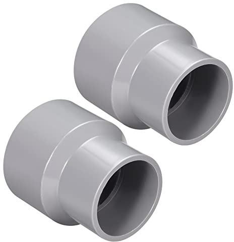 QUARKZMAN 63mm x 50mm PVC Réduction Couplage x 2 PCS DWV Tuyau Raccord Couplage Connecteurs pour Bâtiment Irrigation Plomberie Installation, [Gris]