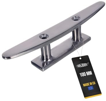 Najder Klampe Edelstahl 100mm, Flache Klampe, für Boot, Bootsklame, Edelstahlklampe, Marine Klampe, für Yacht Dock, Anlegeklampen Kajak, Festmacherklampe, Belegklampe, Dauerhaft