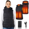 Mincoo Gilet Chauffant Femme : Gilet pour avec Capuche Doudoune Chauffante Femme avec Batterie 16000 mAh 3 niveaux réglables (FR/ES, Alpha/lettres, TTG, Taille normale, Taille normale, Noir)