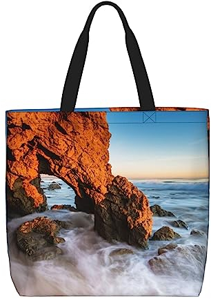 JCAKES Frauen Schulter Tote Taschen, Strand Malibu Frauen Strandtasche Top-Griff Satchel Handtasche für Arbeit, Reisen und Freizeit, Schwarz , Einheitsgröße