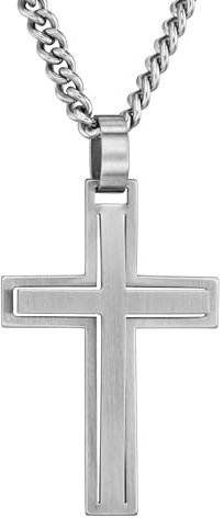 Traveller Kreuz Anhänger mit Kette - Herren - Edelstahl - Made in Germany - 2 cm - 50 cm 171005