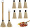 Eyccier 2pcs BBQ MOP 11,2 Zoll ＆ 18,3 Zoll BBQ MOP Pinsel mit 6 Ersatzköpfen BBQ Grillpinsel Holz Lange Griff Grillpinsel für Sauce BBQ Grillrauchsteak