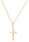 ALEXCRAFT Collana Croce Donna Uomo Oro 14K Placcato Acciaio Ciondolo Cristiana Gioielli Crocifisso Collanina Cattolico Pendente