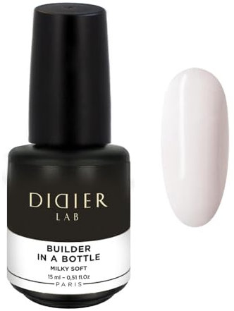 Didier Lab - Premium Gel Construction Ongle UV en Flacon Milky Soft - Gel Semi Permanent Ongle UV LED pour Extension et Modelages - Ongle Gel pour Nail Art Ongles - Builder Gel Ongle 15ml