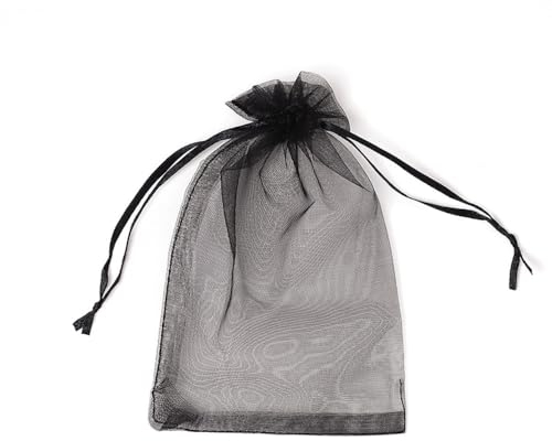 Whakano 20 Stück Bunt Organzasäckchen mit Kordelzug,Organzabeutel,Schmuckbeutel,GeschenkSack,für Hochzeit Geburtstag Süßigkeiten Schmuck Geschenkverpackung Party Mit Schnur,Schwarz,30x40cm