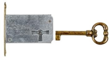 Holzando Möbelschloss Einsteckschloss mit Schlüssel 001200-3015 Rechts - Dornmaß 45mm - Halmlänge 42mm