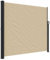 Willood Seitenmarkise Wandmarkise Ausziehbar mit PU-Beschichtung, Windschutz für Balkon Terrasse Garten, Sichtschutz Markise Beige 200x600cm Einseitig einziehbar