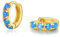 SILBERTALE Damen Opal Creolen Ohrringe Gold Silber 925 Mit Blau Opal Kleinen Creolen Nickelfreie Ohrringe 6mm