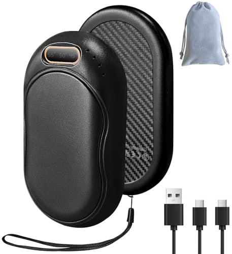 Handwärmer Elektrisch, 2er-Pack Wiederaufladbar Taschenwärmer, handwärmer Wiederverwendbar, 3 Heizmodi, Typ-C-Ladung, Tragbare Handwärmer für Outdoor im Winter