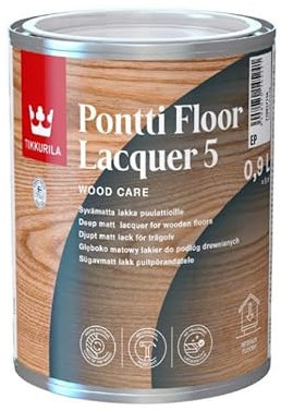 TIKKURILA Pontti Floor Lacquer 5 - Non-Yellowing Matt Lacquer for Interior Wood Flooring - 3 Litre