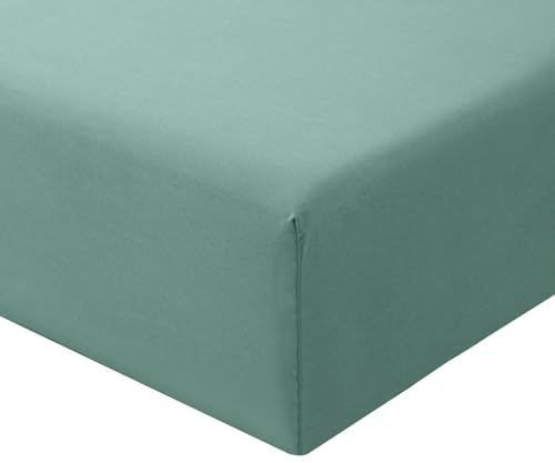 RUIKASI Super King Fitted Sheet Deep 40cm Pocket, Sage Green 180x200cm | OEKO-TEX Soft Brushed Microfiber Superking Bottom Sheet Ultra Deep Fit Bedsheet Machine Washable Easy Care