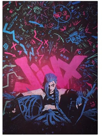 Displate Offiziell Arcane MetallPoster Magnetische Befestigung Inklusive Lizenziert Bilder Hochwertiges Poster I am Jinx Poster 45 cm x 32 cm