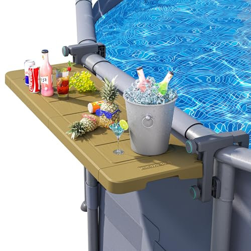 POOLHACKER Poolbar [Original] Swim-Up-Bar für runde Pools. Terrassentisch, intelligenter Klapptisch, witterbeständig, stabile Tischplatte