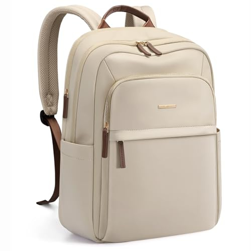 GOLF QUALITY Mochila Para Ordenador Portátil Mujer, Grande Hombre Bolsa de Viaje, Laptop Backpack para Trabajo, Mochila Multicapa para Artículos Personales, 16 Pulgadas,Albaricoque