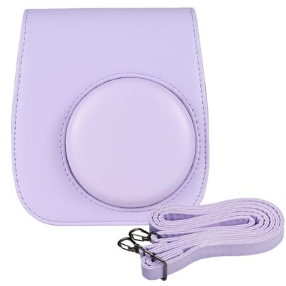 Custodia per fotocamera istantanea in pelle PU con fibbia magnetica con tracolla compatibile con Fujifilm Instax Mini 12/11/9/8