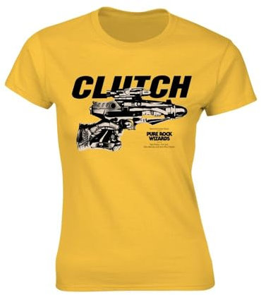 Clutch - Pure Rock Wizards T-Shirt für Damen (XL) (Gelb/Schwarz)
