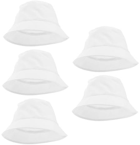 GARIOUANS 5 Stück Fischerhut Für Graffiti-eimerhut Handzeichnung Hut Bucket Hat Kinderkrempe Sonnenhut Im Freien Sun Beach Hut Leerer Baumwollfischerhut Tuch Weiß