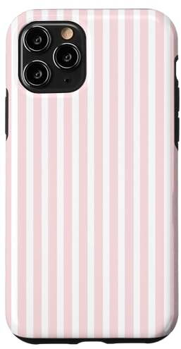 Cute Light Pink White Stripes Pattern Minimalist Case for iPhone 11 Pro