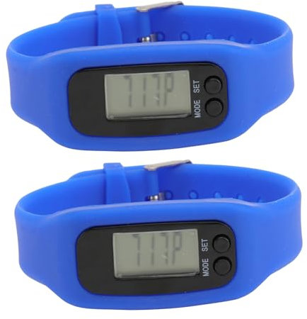 ibasenice 2stücke Multifunktionale Digitaluhr Mit LCD Display Pedometer Armband Kalorienzähler Für Herren Und Damen Sport Aktivitätstracker in Blau Langlebig Und Energiesparend