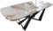 Esszimmertisch Edge Boot Keramik Minas Melange Weiß-Beige 200x100 Spider Flachstahl Schwarz