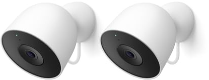 Google Nest Cam Outdoor (Wired, 2nd Gen) - Security Camera - Snow - 2 Pack