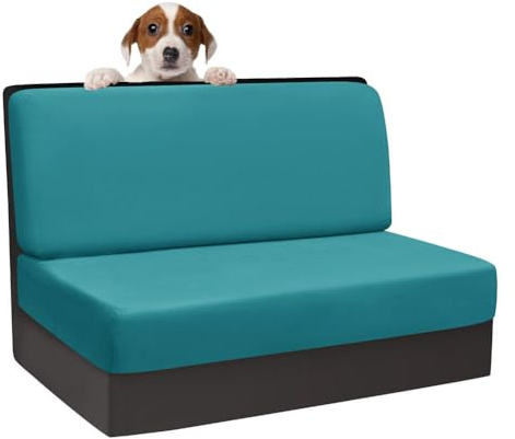 Elastische Sofa- und Bankhussen für Wohnmobile, dehnbar, türkis, 2-Sitzer Couch und Esszimmerstuhl, 1 Rückenlehne und 1 Bank, Möbelschutz