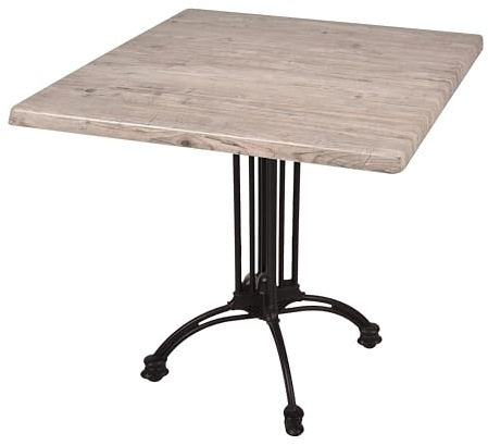 DELUKE Bistrotisch Jelena 80x80cm Qudratisch Hellbraun Holz | Cafétisch Bartisch Gartentisch Outdoor-Esstisch