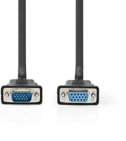 Nedis - Cavo VGA VGA maschio - VGA H femmina, 5,0 m, colore: Nero