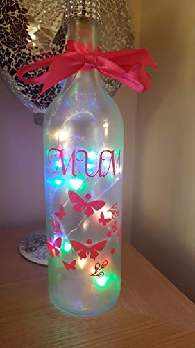 Mum Butterfly frosted light up bottle