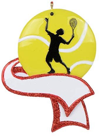 Tennis Boy Weihnachtsdekoration 2024 – personalisierter Tennisball-Ornament – Sport-Fan-Ornament – Polyresin Tennis Weihnachtsbaum Dekoration – Tennis-Andenken Geschenke für Männer, Trainer, Team
