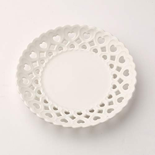 Hervit PIATTINO Porcellana TRAF.Cuori Dia.15CM