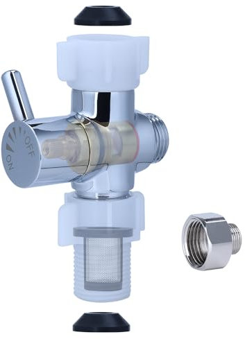 Bidet-Adapter aus Metall und Messing, mit Absperrventil, 7/8 Zoll WC-T-Ventil Adapter für Handbrause, Bidet-Schlauchanschluss, Chrom 1/2 15/16 oder 7/8 Zoll Bidet-Umsteller T-Adapter