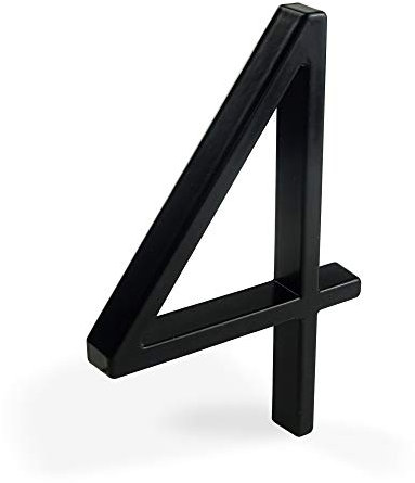 HASWARE Targa Con Numero Civico Galleggiante: 5 Pollici (12cm) Moderna Segnaletica Per Porte, Perfetta Per I Numeri Dell'Indirizzo Di Casa (4, Nero)