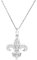 TALISMAN JEWELLERY Pendentif en Argent Sterling 925 et Zircon Blanc - Fleur de Lys (20 MM)