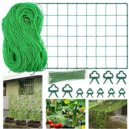 Secwell Red de Malla de Nailon para Plantas trepadoras 5x1.8m Red de Escalada, Red de Soporte para Plantas trepadoras