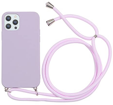 Yoedge Coque Collier pour Huawei P30 Cordon Silicone Motif Dessin, Etui Housse avec Cordon Réglable Téléphone Lanyard Case pour Huawei P30 6,1 Antichoc Collier Cover, Violet