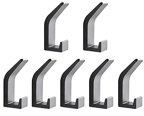 HUANSUN 3-20 Piezas Gancho de baño Toalla autoadhesiva Bolsa de Ropa Colgador de Almacenamiento Gancho Cocina Pared Gadget de Cocina Accesorios de baño WC, 7 Piezas, Negro
