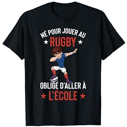 Sportif Joueur De Rugby Cool Enfants Né Pour Jouer Au Rugby T-Shirt