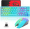 ZIYOU LANG Wireless Keyboard and Mouse Set, 2.4G Cordless USB Keyboard and Silent Mouse Combo, Desktop LED Rechargeable Gaming Keybaord and Mouse with Mice Pad for Win/PC/Laptop/Surface/Mac - Blue