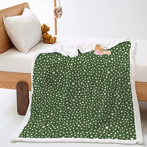 Himlaya 3D klein frisch Wohndecke Tagesdecke Decke Fleecedecke Polyester Weich Wärme Gemütlich Bettüberwurf Erhältlich Dicke Sofadecke Deckeldecke (120x90cm,grüner Punkt)
