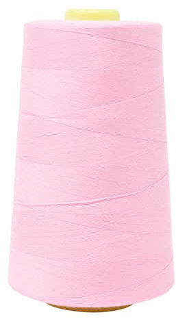 Overlockgarn für Overlock Nähmaschinen - 5000 yard = ca. 4570 m pro Kone - Garnstärke 40/2 aus 100% Polyester (Baby Pink, 1 Kone)