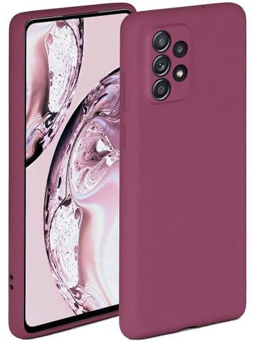ONEFLOW Soft Case für Samsung Galaxy A52 / A52s 5G Hülle aus Silikon mit Kameraschutz, Silikonhülle mit erhöhtem Schutz fürs Display, Backcover Schutzhülle, weiche Handyhülle, Pflaume