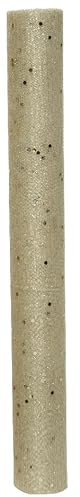 CHICCIE Dekostoff Polyester Punkten Gold 35x200cm - Weihnachtsstoff Stoff Basteln
